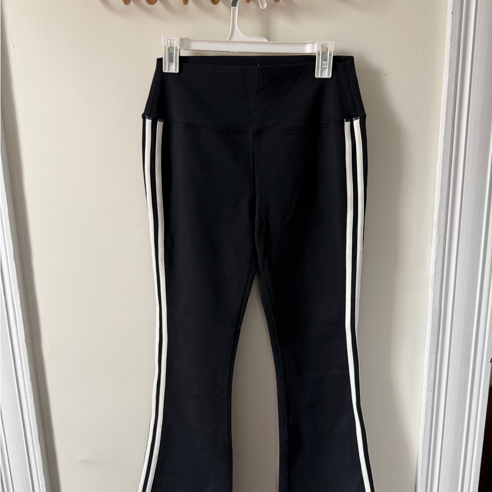 Splits59 Black Leggings with White Stripes